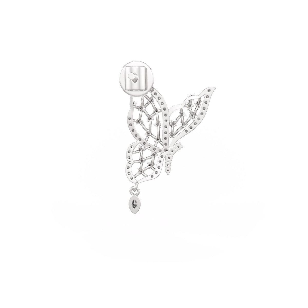 Butterfly diamond earring