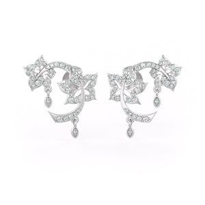 18ct White Gold Diamond Earrings 0.52ct Time Capsule Flower Garden studs with Screwbacks