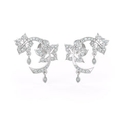 18ct White Gold Diamond Earrings 0.52ct Time Capsule Flower Garden studs with Screwbacks