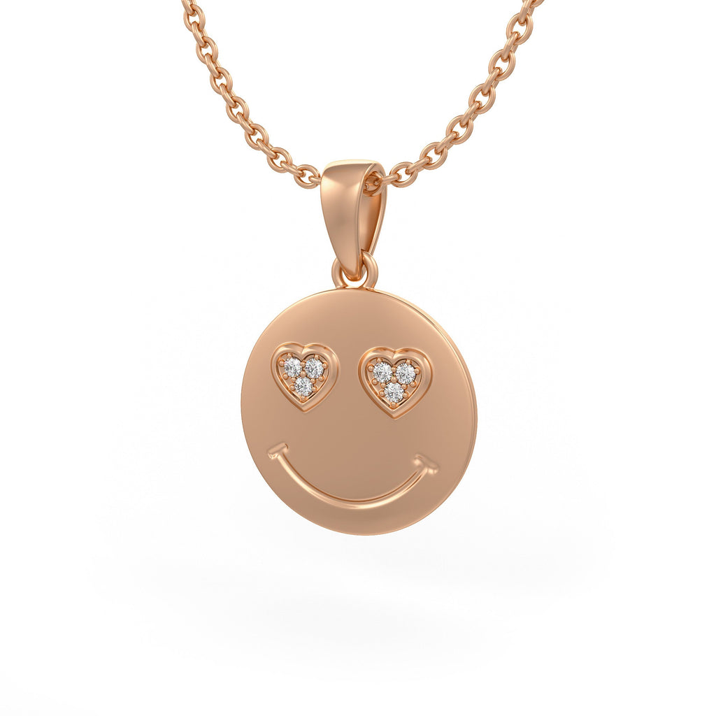 Cervin Blanc rose gold emoji diamond necklace