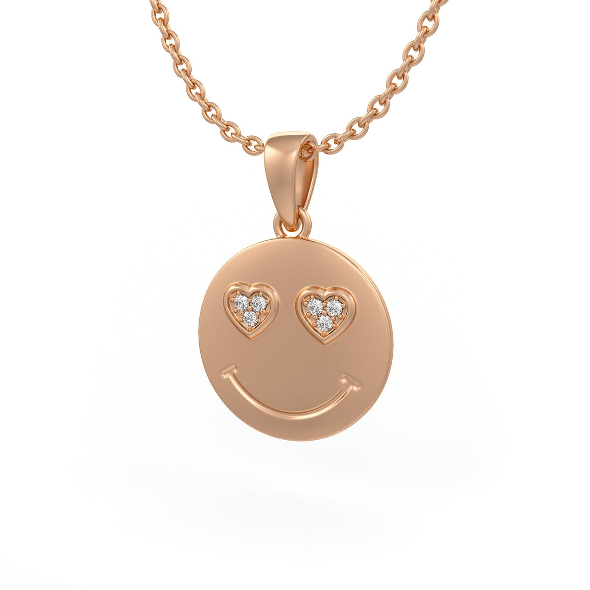 Cervin Blanc rose gold emoji diamond necklace