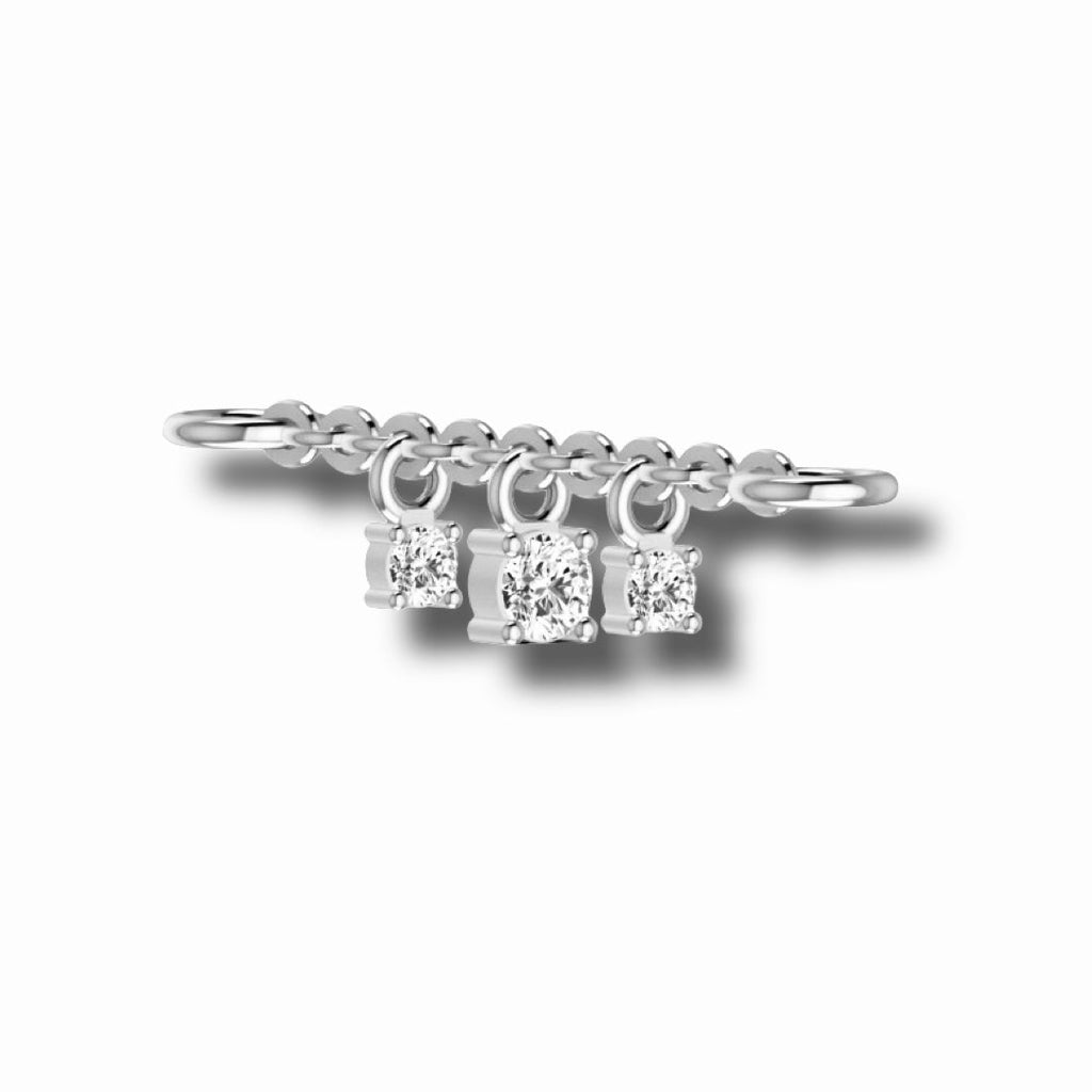 Cervin Blanc diamond connector charm chain in 18ct white gold with delicate fine jewellery necklace featuring sparkling diamond accents.