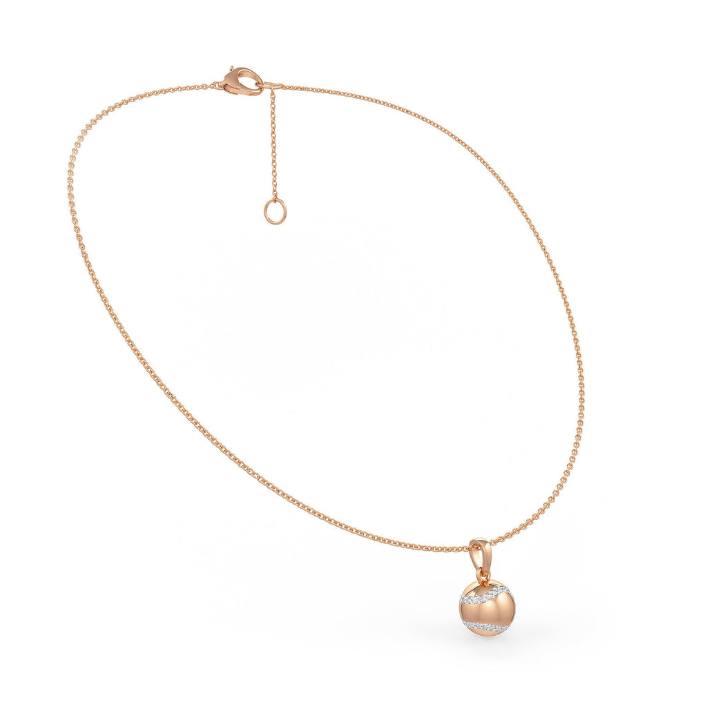 Diamond Tennis Ball Pendant in Rose Gold 0.25ct (without chain)