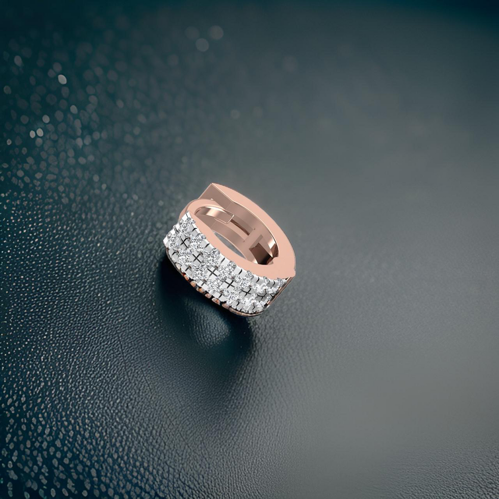luxury 18ct rose gold diamond hoop piercing
