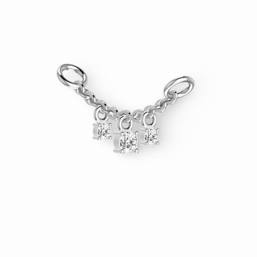 Cervin Blanc diamond connector charm chain in 18ct white gold, featuring sparkling diamond accents and a delicate fine jewelry necklace