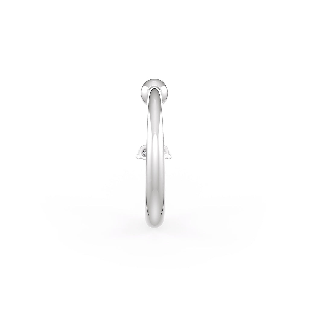 Back view of nose ring with sparkling diamonds