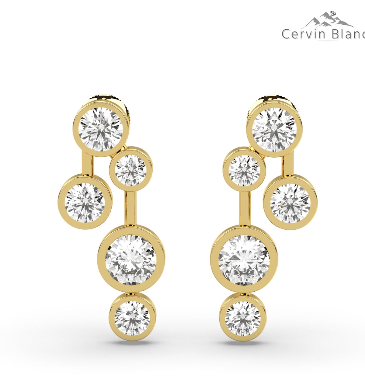 1.50ct Diamond Bubble Earrings Yellow Gold