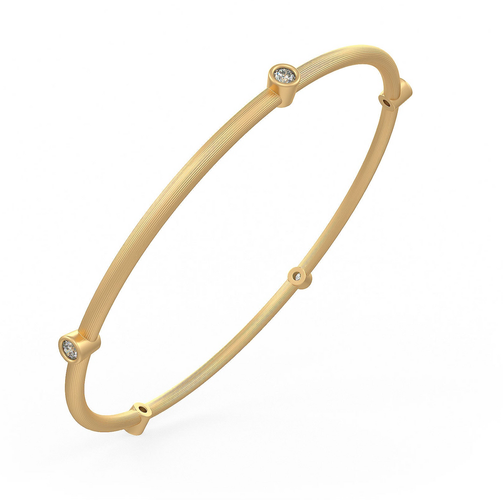 Forever Brilliant: Diamond Eternity Bangle in 18K Rose Gold