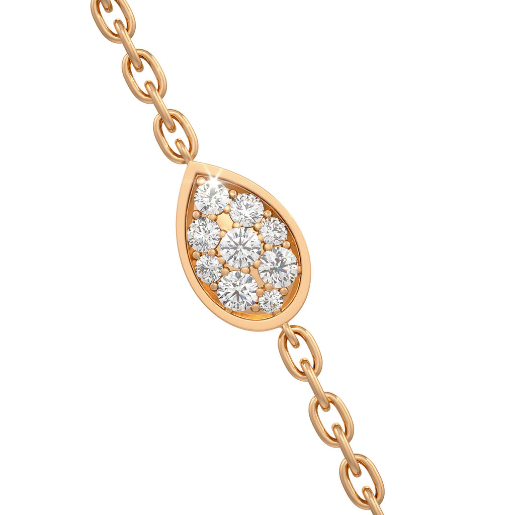 Diamond Necklace 1.40ct in 18ct Rose Gold Water Lily Flower Petals
