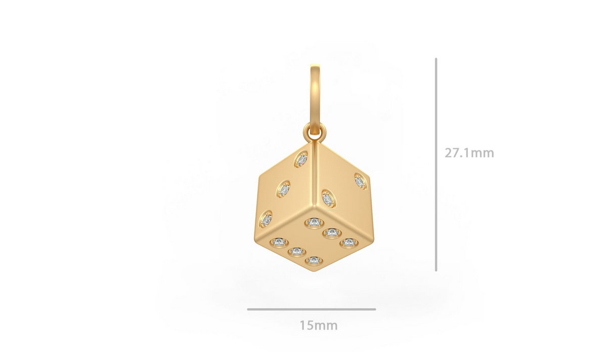 Luxury rose gold dice pendant