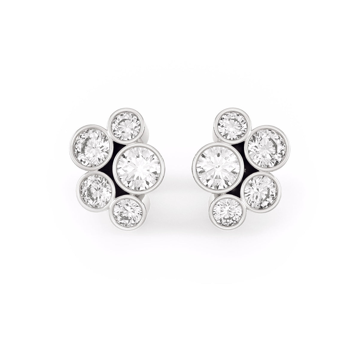 1ct Bubble Diamond Earrings White Gold