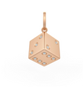 Diamond dice pendant in 18ct rose gold
