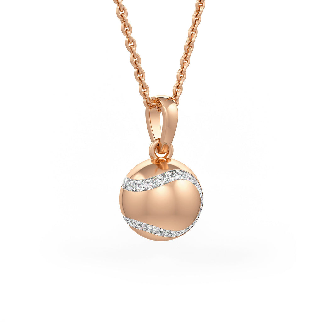 Diamond Tennis Ball Pendant in Rose Gold 0.25ct (without chain)