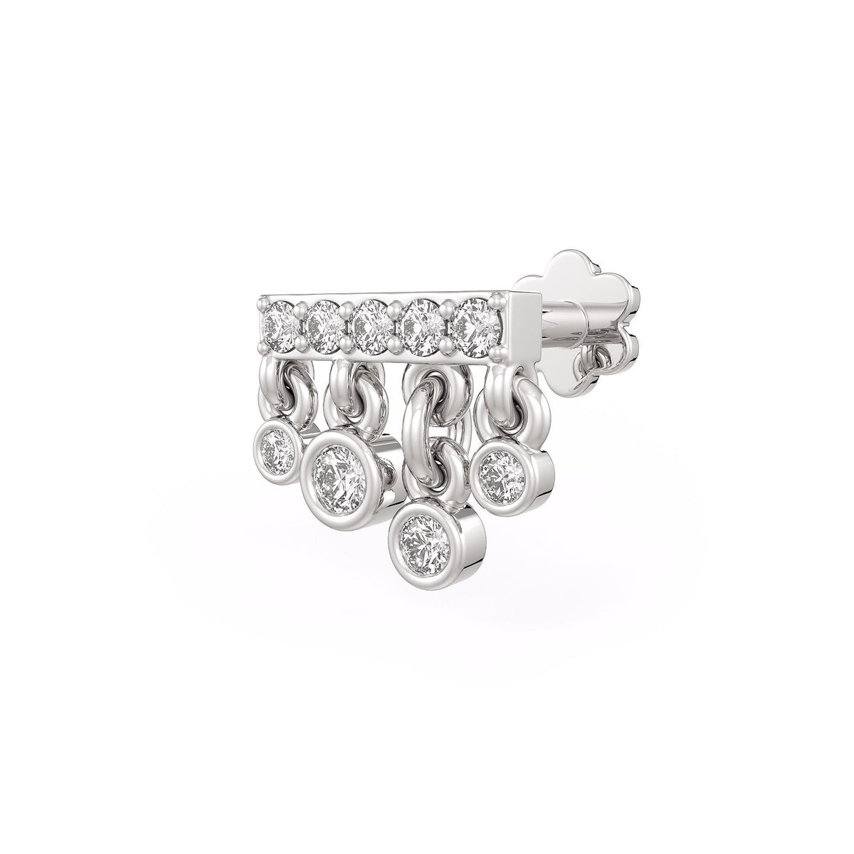 18ct white gold diamond cartilage stud with 0.10ct sparkle