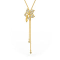 Time Capsule Flower Lariat Diamond Necklace in 18K Yellow Gold