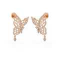 Elegant butterfly diamond earrings in 18ct gold with half carat sparkle