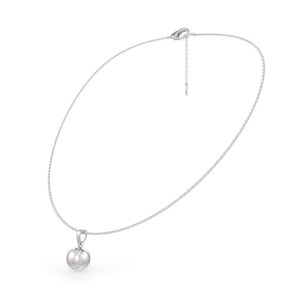 Diamond Tennis Ball Pendant in White Gold 0.25ct (without chain)