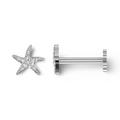 18ct white gold starfish nose stud