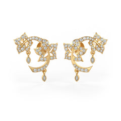 18ct Yellow Gold Diamond Earrings 0.52ct Time Capsule Flower Garden studs with Screwbacks