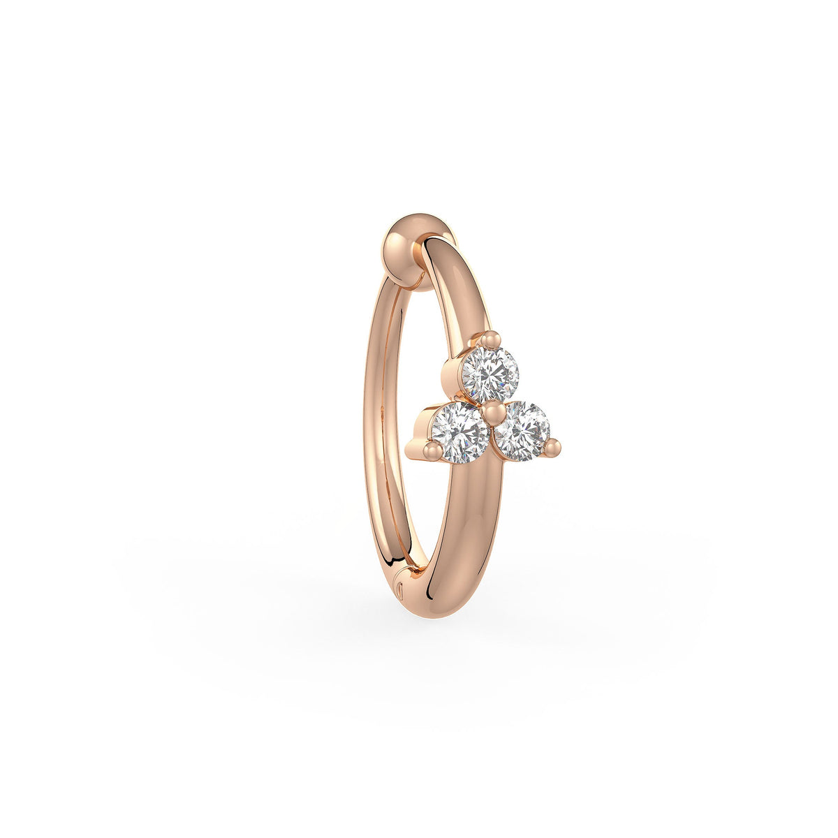 Sparkling trilogy nose hoop design