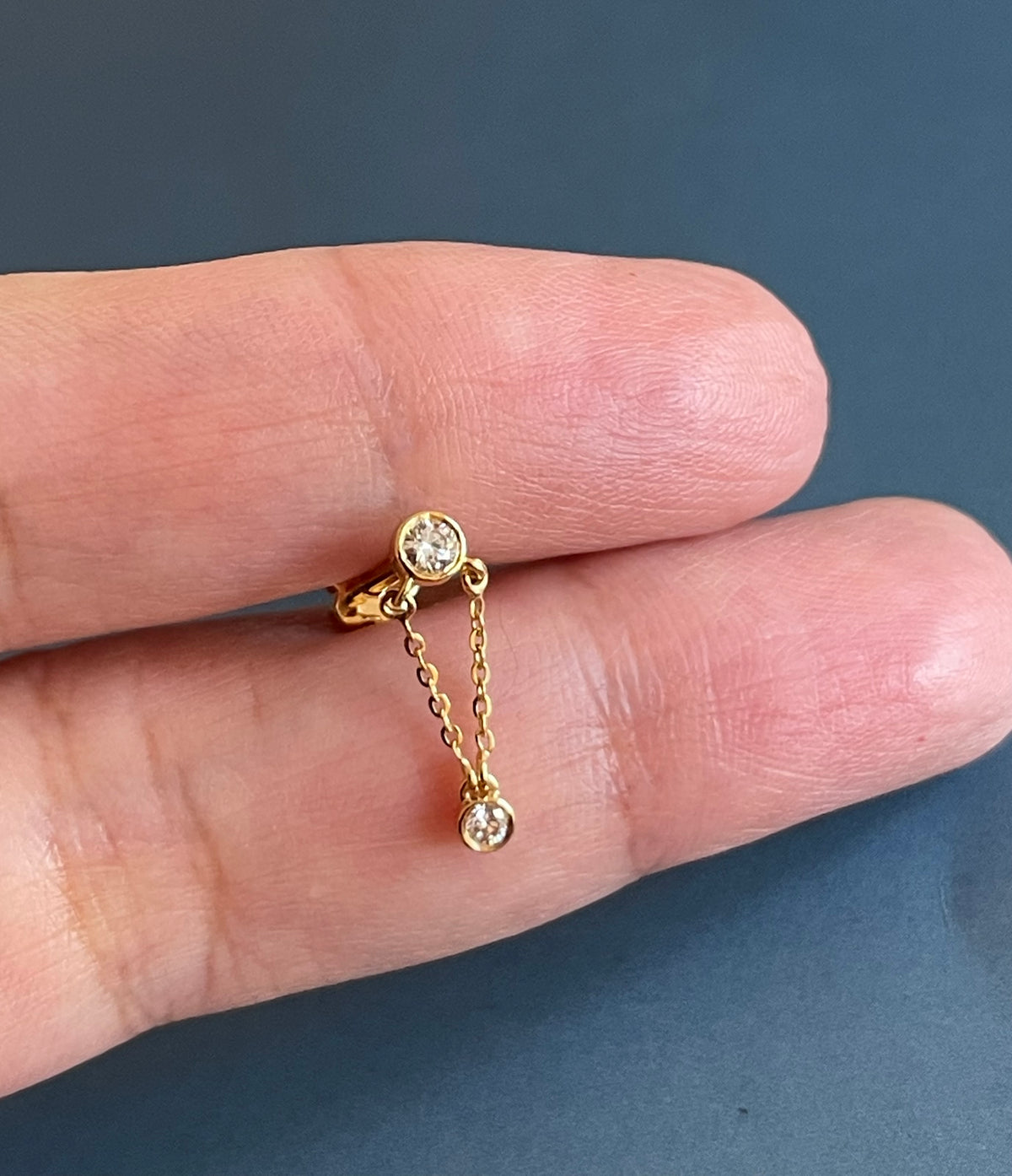 Elegant cartilage diamond drop earring