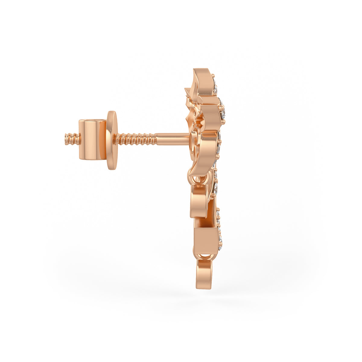 Ohrringe aus Roségold mit Diamanten in Blumenform