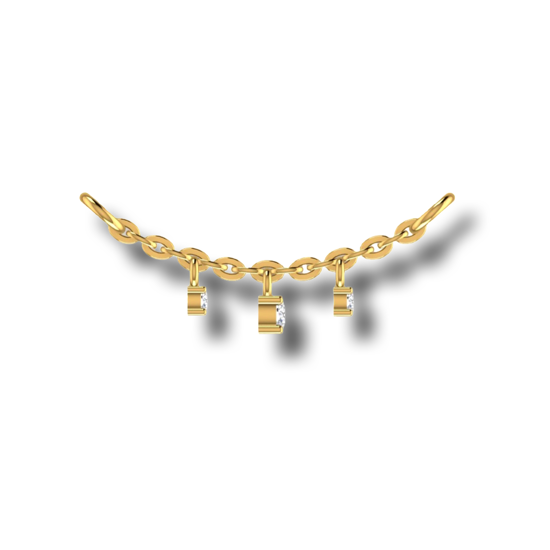 18ct yellow gold diamond connector charm chain from Cervin Blanc, fine jewelry necklace with diamond accents and elegant design.