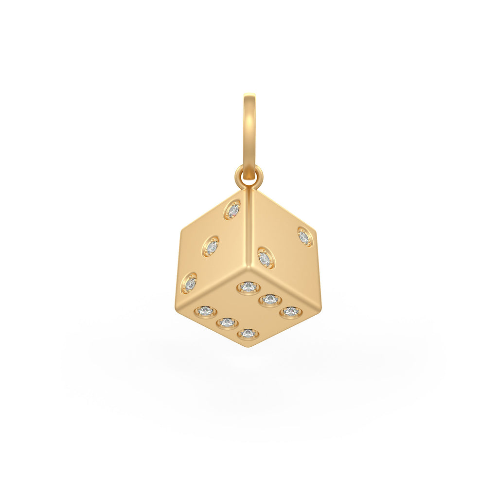Elegant 18ct gold dice charm