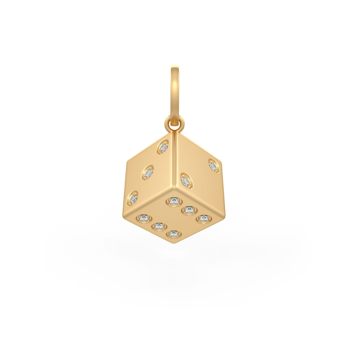Elegant 18ct gold dice charm