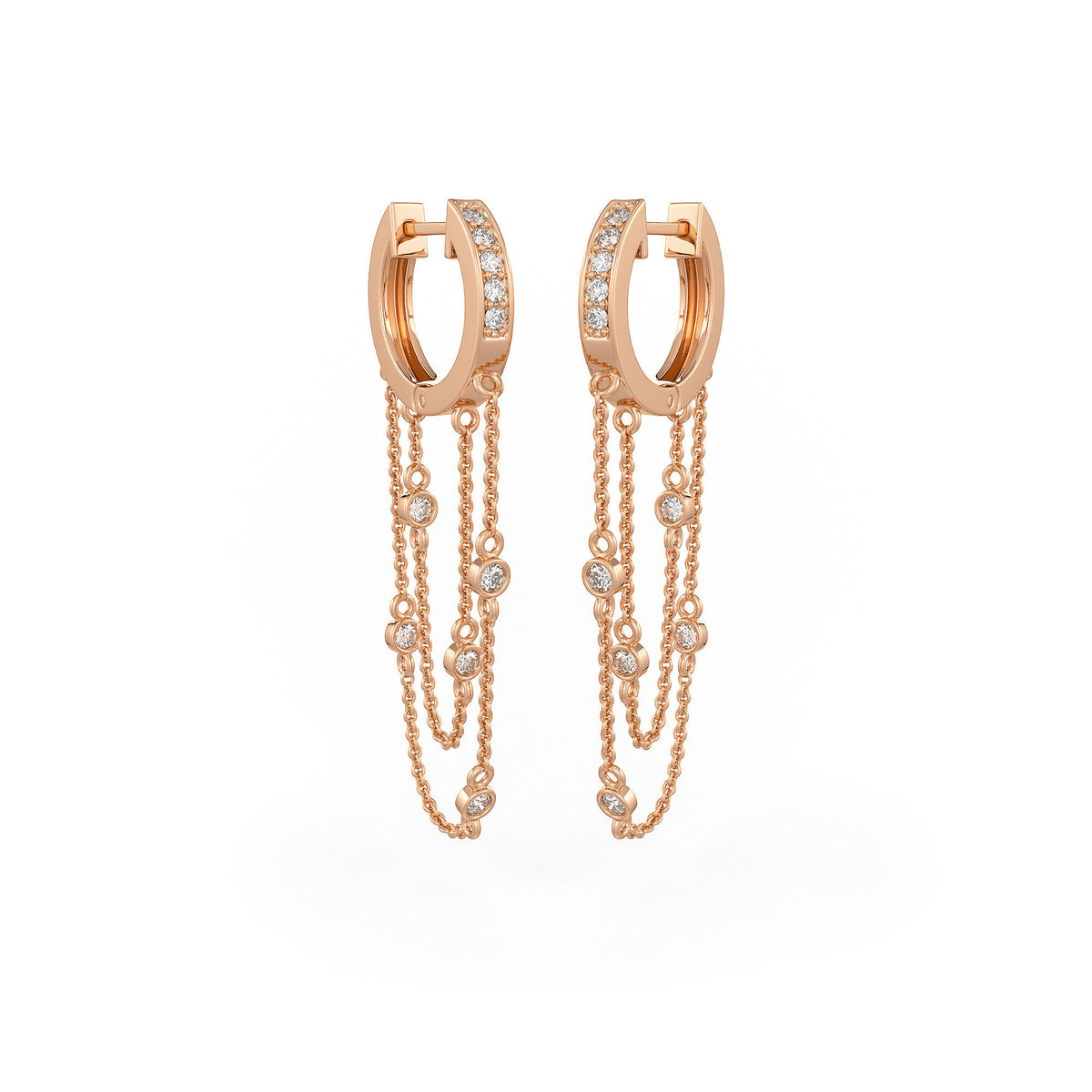 Statement double chain eternity hoops