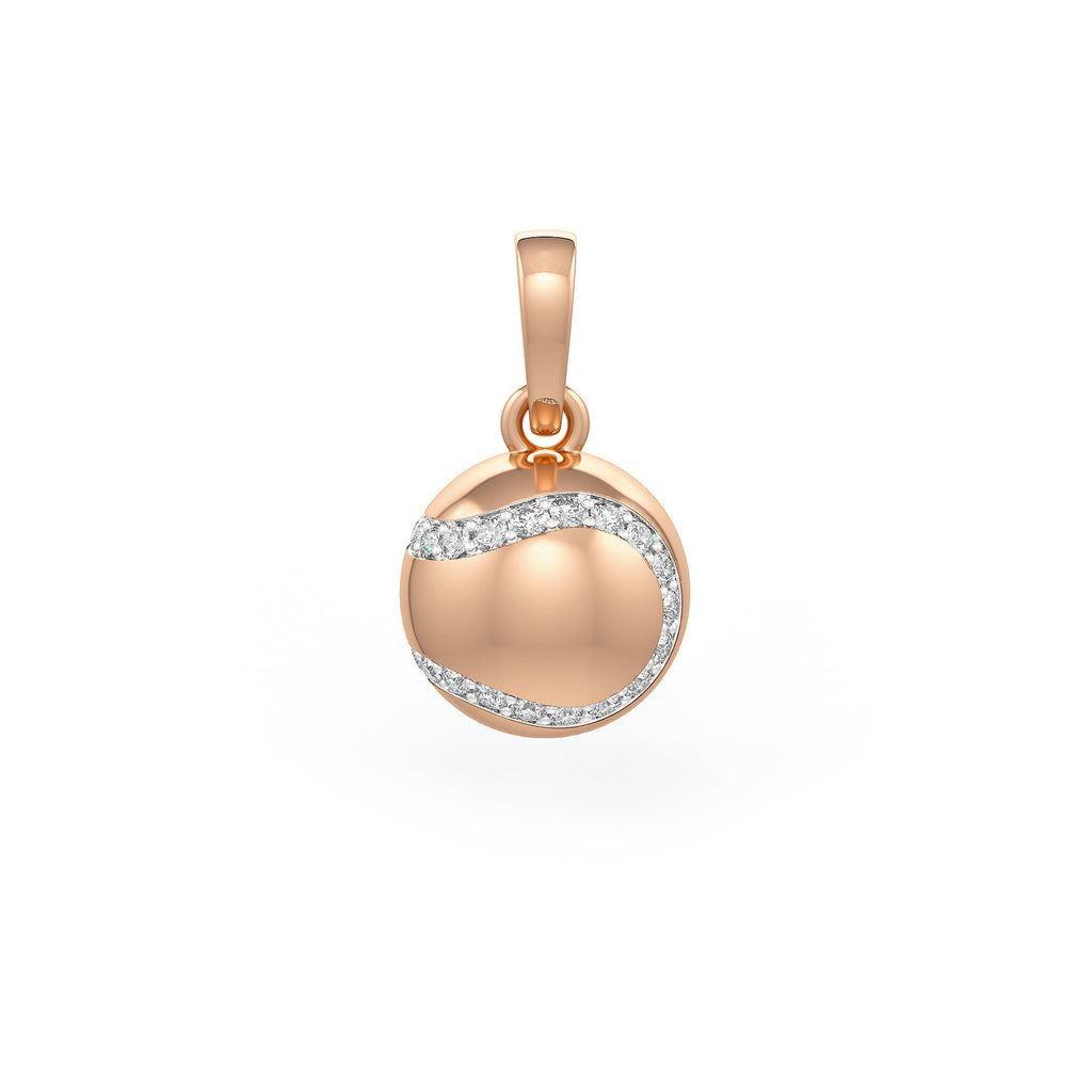 Diamond Tennis Ball Pendant in Rose Gold 0.25ct (without chain)