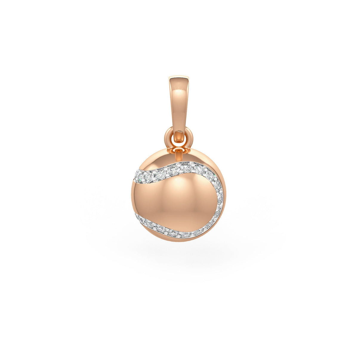Diamond Tennis Ball Pendant in Rose Gold 0.25ct (without chain)