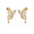 18ct yellow gold butterfly diamond earrings 0.50ct