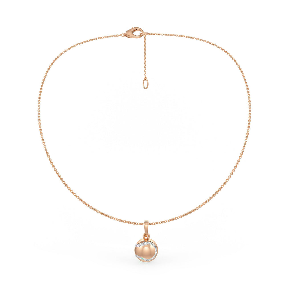 Diamond Tennis Ball Pendant in Rose Gold 0.25ct (without chain)