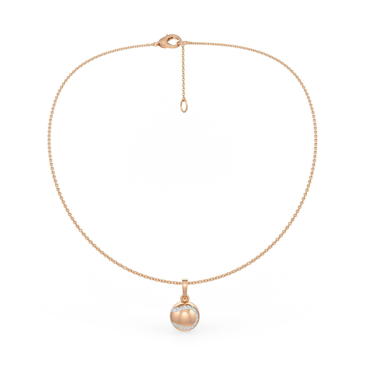Diamond Tennis Ball Pendant in Rose Gold 0.25ct (without chain)