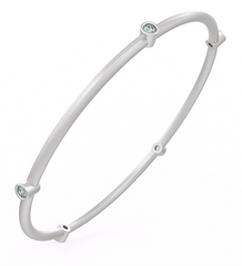 0.51ct Eternity Diamond Bangle Bezel Slip on in 18ct White Gold Brushed pattern