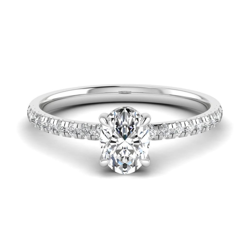 1ct Diamond Solitaire Engagement Ring in 18ct White Gold 0.72ct Oval Solitaire centre