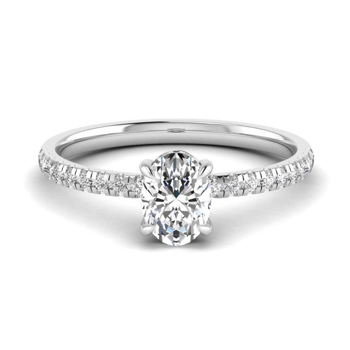 1ct Diamond Solitaire Engagement Ring in 18ct White Gold 0.72ct Oval Solitaire centre