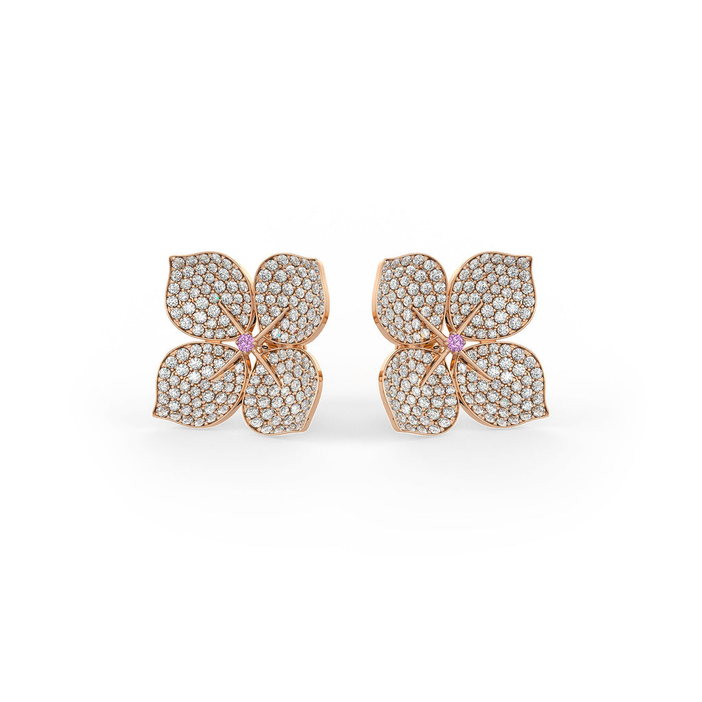 1.60ct F/G VS1 diamond rose gold earrings