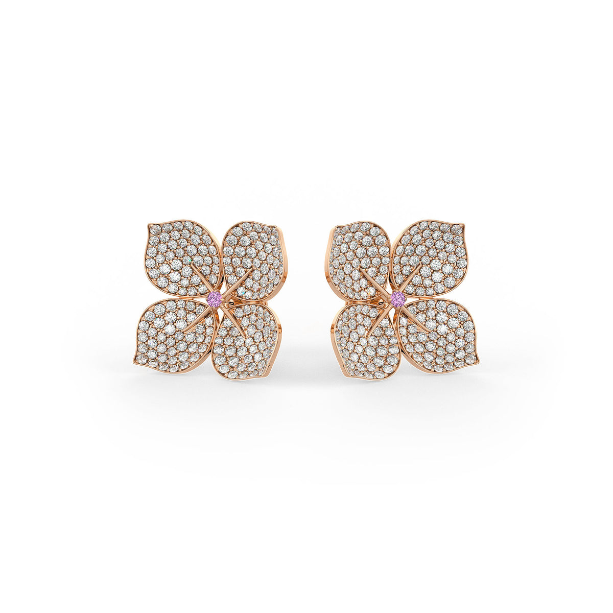 1.60ct F/G VS1 diamond rose gold earrings