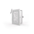 Elegant diamond book charm locket in 18ct white gold