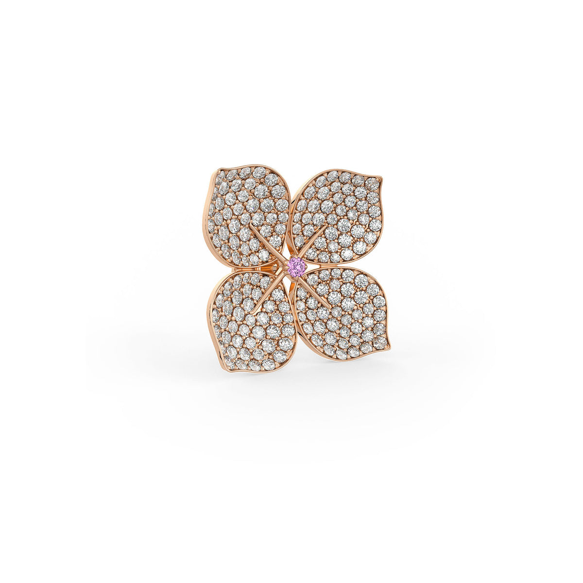 Sparkling 18ct rose gold diamond earring