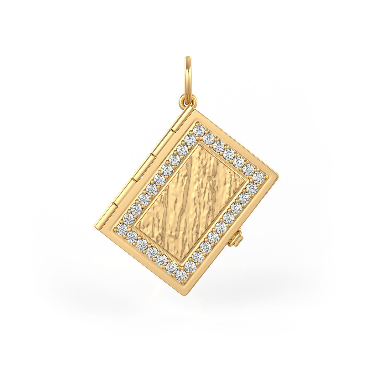 Luxury 18ct gold book pendant locket