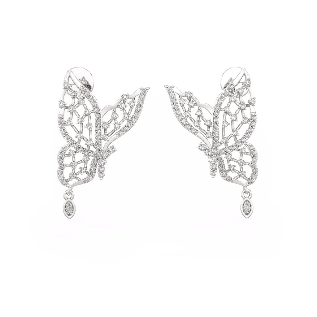Luxury 0.50ct butterfly earrings