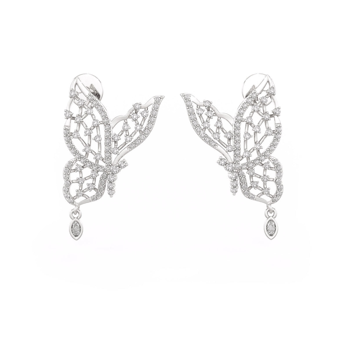 Luxury 0.50ct butterfly earrings