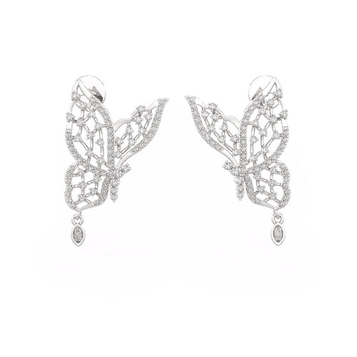 Luxury 0.50ct butterfly earrings
