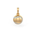 Diamond Tennis Ball Pendant in Yellow Gold 0.25ct (without chain)
