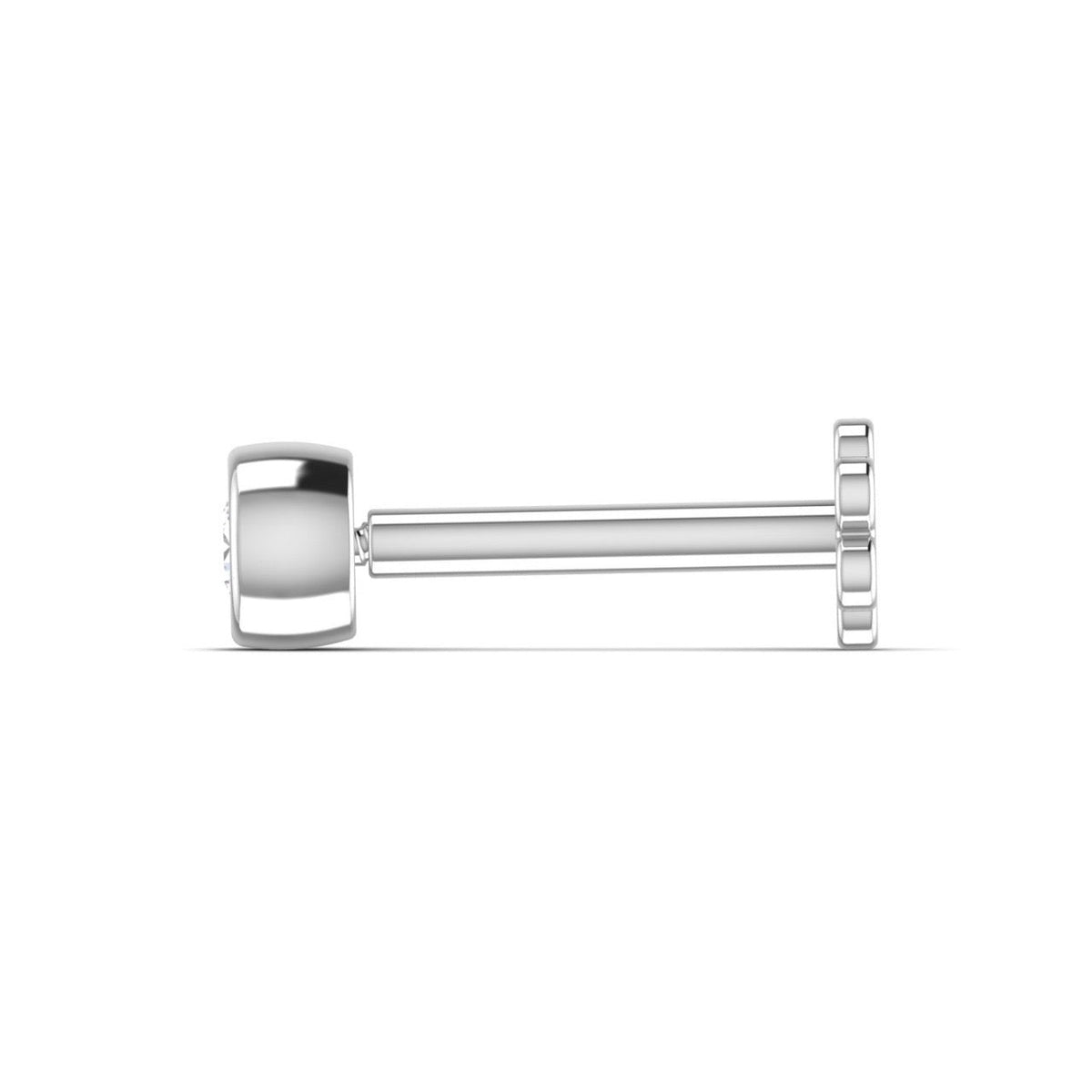 Silver barbell on a white background