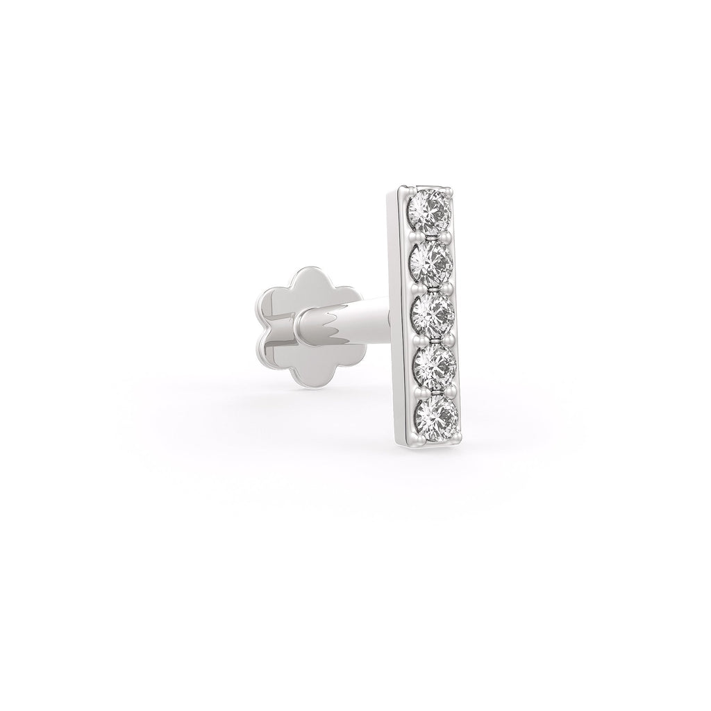 Luxury 18ct white gold diamond nose stud