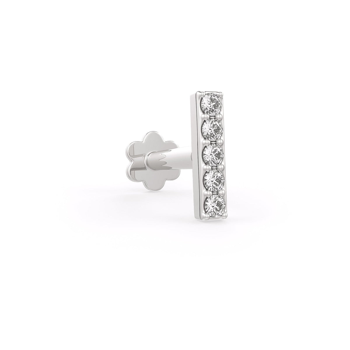 Luxury 18ct white gold diamond nose stud